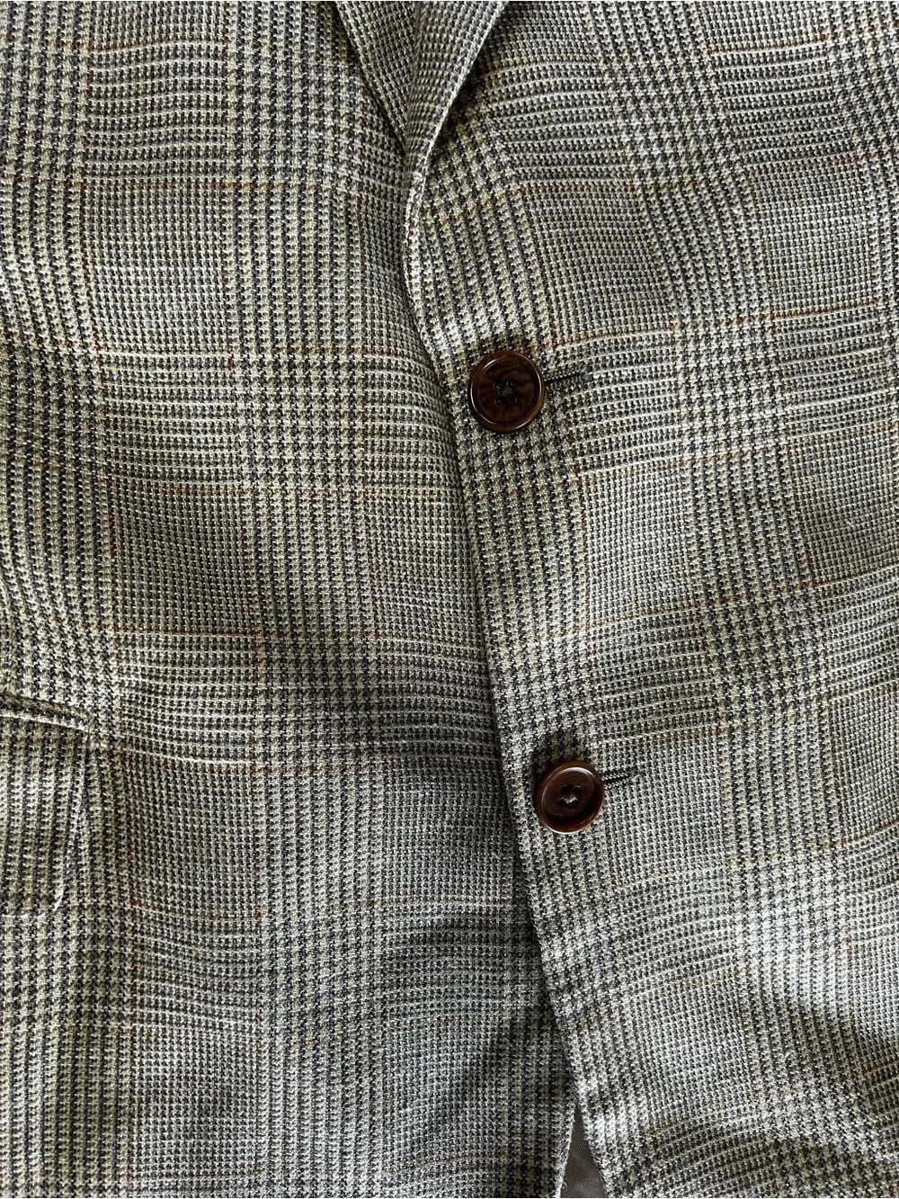 Brooks Brothers Sand Beige SILK/WOOL Windowpane Sports Coat Jacket Mens•42 Suit